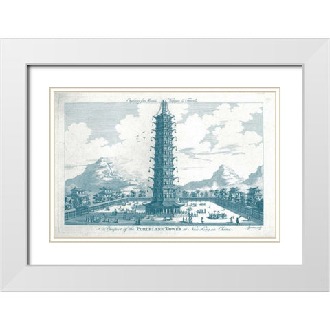 Porcelain Tower in Nanking White Modern Wood Framed Art Print with Double Matting by Moore, John