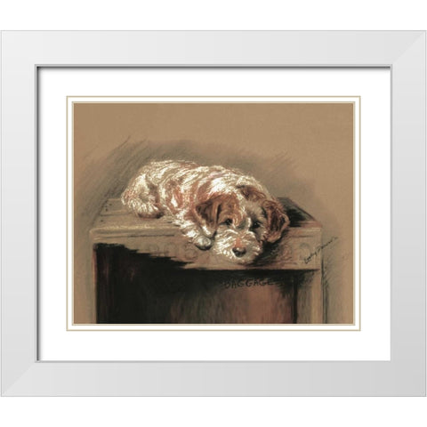 Terrier, Baggage White Modern Wood Framed Art Print with Double Matting by Dawson, Lucy