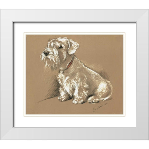 Terrier, Bundle White Modern Wood Framed Art Print with Double Matting by Dawson, Lucy