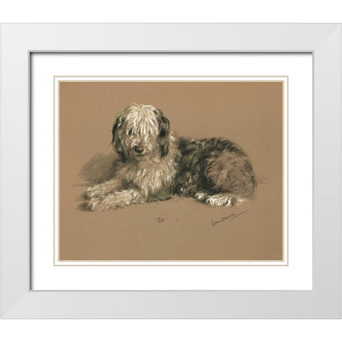 Sheepdog, Jill White Modern Wood Framed Art Print with Double Matting by Dawson, Lucy