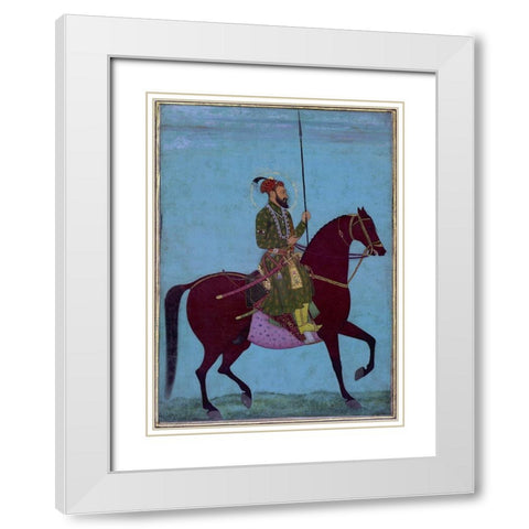 Aurangzeb White Modern Wood Framed Art Print with Double Matting by Anon, Mughal c1690
