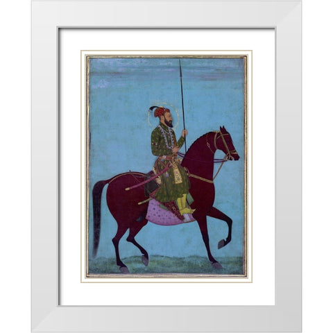 Aurangzeb White Modern Wood Framed Art Print with Double Matting by Anon, Mughal c1690