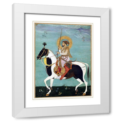 Shah Jahan White Modern Wood Framed Art Print with Double Matting by Anon, Mughal c1690