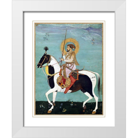 Shah Jahan White Modern Wood Framed Art Print with Double Matting by Anon, Mughal c1690
