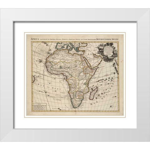 Africa White Modern Wood Framed Art Print with Double Matting by De LIsle, Guillaume