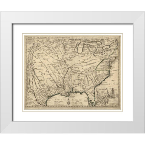 Louisiana White Modern Wood Framed Art Print with Double Matting by De LIsle, Guillaume