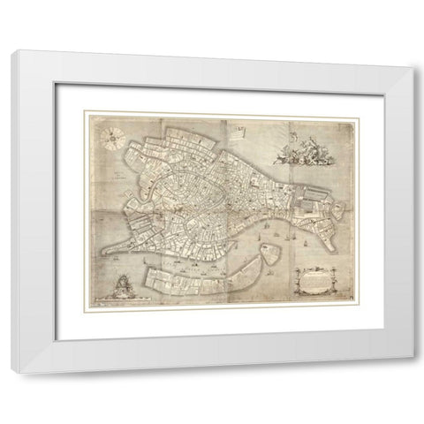 Pictorial representation of Venice White Modern Wood Framed Art Print with Double Matting by Lodovghi, Ludovico