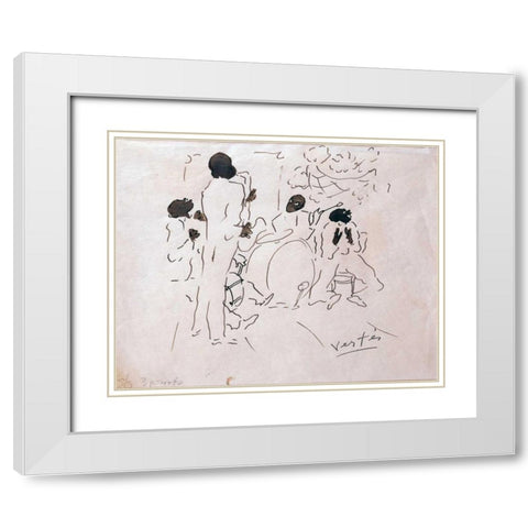 Josephine Bakers Jazz Band White Modern Wood Framed Art Print with Double Matting by Vertes, Marcel