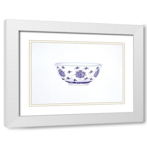 Lotus Blossom Bowl White Modern Wood Framed Art Print with Double Matting by Anderton, Caroline