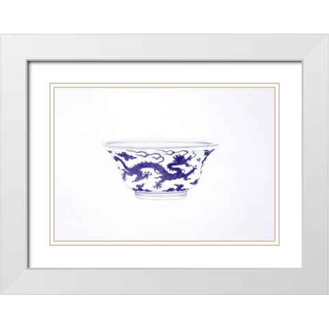 Dragon Bowl White Modern Wood Framed Art Print with Double Matting by Anderton, Caroline