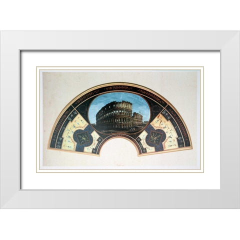 The Colosseum White Modern Wood Framed Art Print with Double Matting by Bigatti, Tommaso