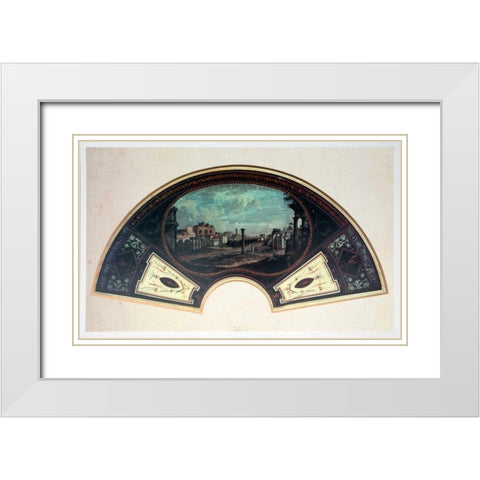 The Roman Forum White Modern Wood Framed Art Print with Double Matting by Bigatti, Tommaso