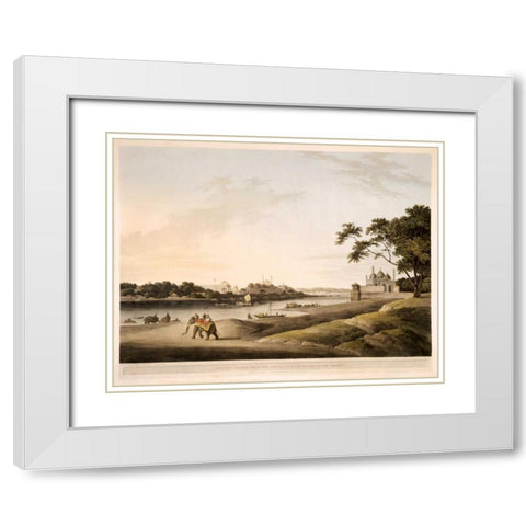 Lucknow White Modern Wood Framed Art Print with Double Matting by Daniells,Thomas and Wm