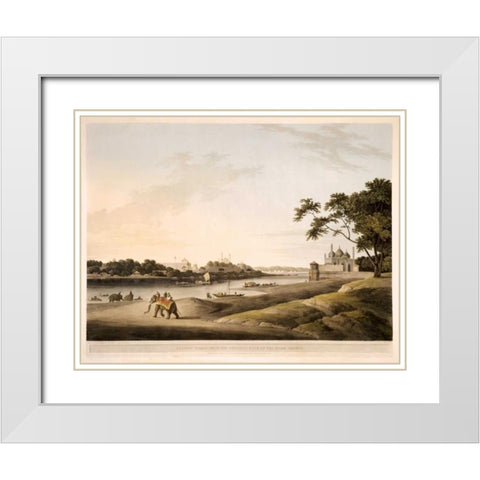 Lucknow White Modern Wood Framed Art Print with Double Matting by Daniells,Thomas and Wm