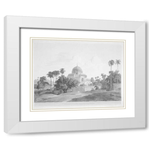 Mausoleum at Chunar Gar White Modern Wood Framed Art Print with Double Matting by Daniells,Thomas and Wm
