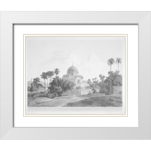 Mausoleum at Chunar Gar White Modern Wood Framed Art Print with Double Matting by Daniells,Thomas and Wm