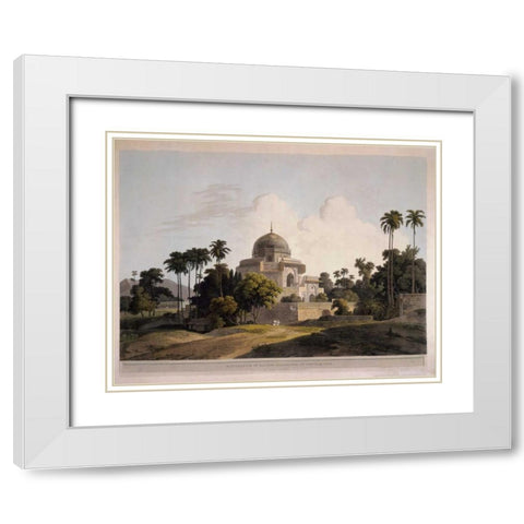 Mausoleum at Chunar Gar White Modern Wood Framed Art Print with Double Matting by Daniells,Thomas and Wm