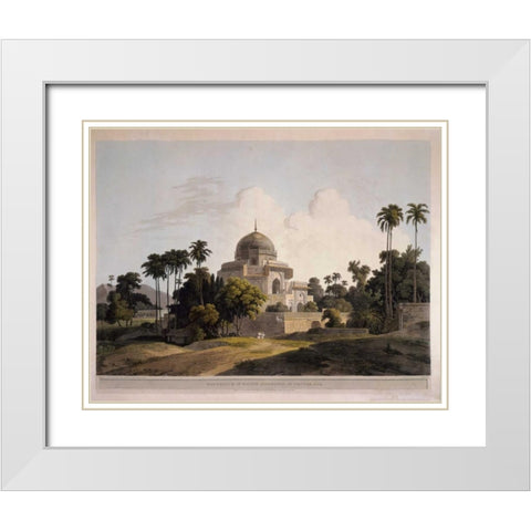 Mausoleum at Chunar Gar White Modern Wood Framed Art Print with Double Matting by Daniells,Thomas and Wm