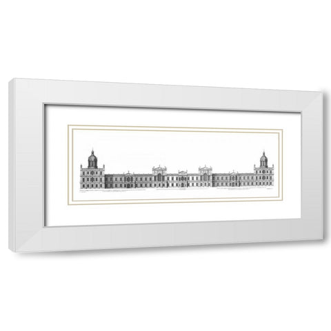 Elevation, Palace of Whitehall towards Park White Modern Wood Framed Art Print with Double Matting by Campbell, Colin