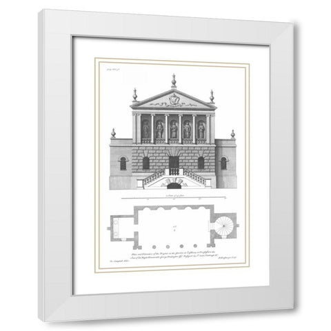 Plan and Elevation, Bagnio White Modern Wood Framed Art Print with Double Matting by Campbell, Colin