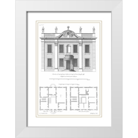 Elevation, Leyton Grange White Modern Wood Framed Art Print with Double Matting by Campbell, Colin