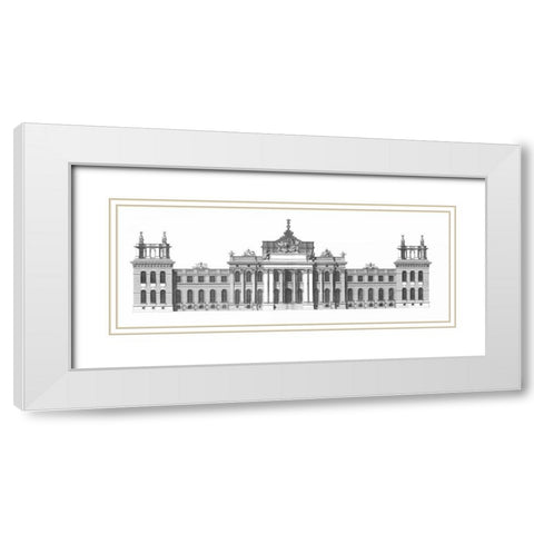 Elevation, South Front Blenheim Palace White Modern Wood Framed Art Print with Double Matting by Campbell, Colin