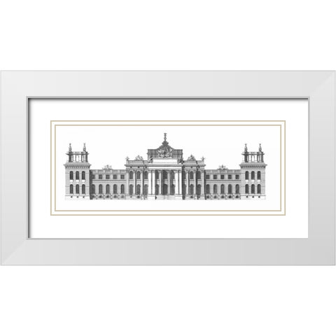 Elevation, South Front Blenheim Palace White Modern Wood Framed Art Print with Double Matting by Campbell, Colin