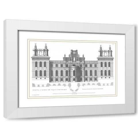 Elevation, East Front Blenheim Palace White Modern Wood Framed Art Print with Double Matting by Campbell, Colin