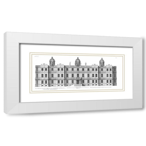 South Elevation, Longleat White Modern Wood Framed Art Print with Double Matting by Campbell, Colin