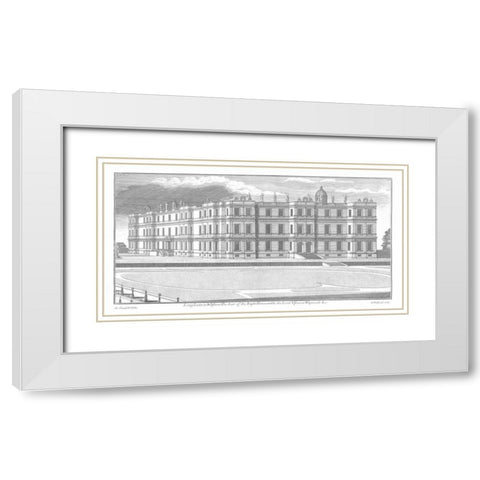 Longleat, Axonometric View White Modern Wood Framed Art Print with Double Matting by Campbell, Colin