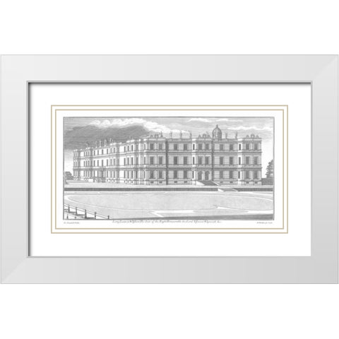 Longleat, Axonometric View White Modern Wood Framed Art Print with Double Matting by Campbell, Colin