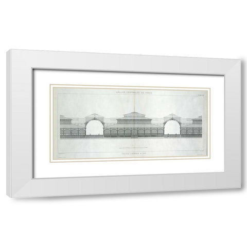 Les Halles, Paris, South Facade White Modern Wood Framed Art Print with Double Matting by Baltard, Victor