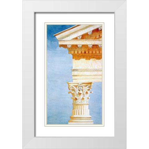 Study of Base, Capital and Entablature White Modern Wood Framed Art Print with Double Matting by Postolle, Victor