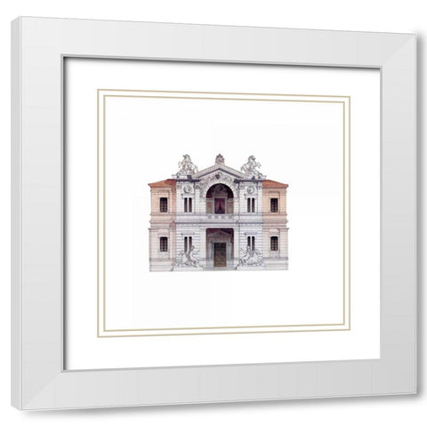 Entrance Detail, Riding Academy White Modern Wood Framed Art Print with Double Matting by Postolle, Victor