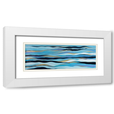 BLUE SWEEP White Modern Wood Framed Art Print with Double Matting by Atelier B Art Studio