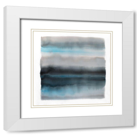 SHADE OF BLUE White Modern Wood Framed Art Print with Double Matting by Atelier B Art Studio