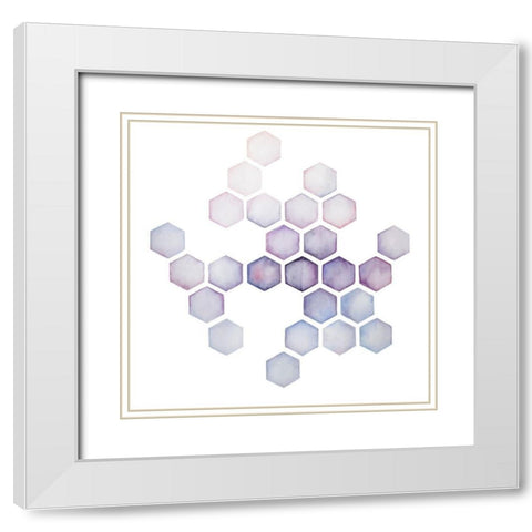 ALVEOLI LILAC White Modern Wood Framed Art Print with Double Matting by Atelier B Art Studio