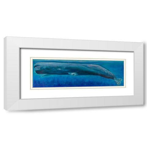 Sperm Whale White Modern Wood Framed Art Print with Double Matting by Atelier B Art Studio