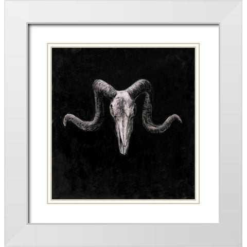Skeletons Skulls Grunge Style White Modern Wood Framed Art Print with Double Matting by Atelier B Art Studio