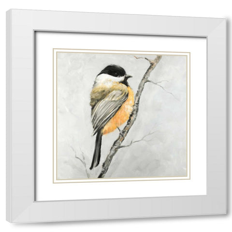 Small Coal Tit White Modern Wood Framed Art Print with Double Matting by Atelier B Art Studio
