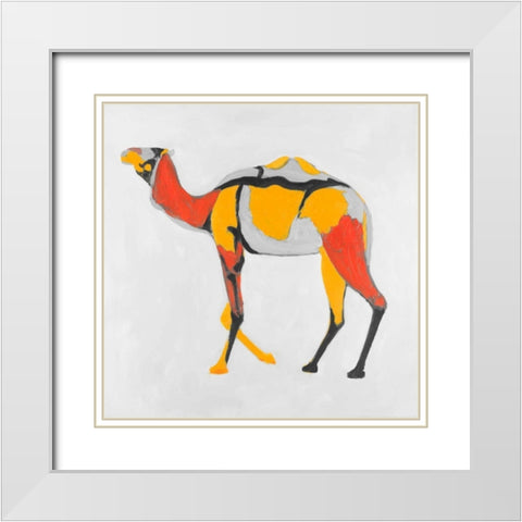 Abstract Dromedary White Modern Wood Framed Art Print with Double Matting by Atelier B Art Studio