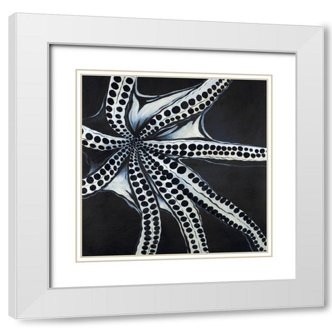 LARGE OCTOPUS TENTACLE White Modern Wood Framed Art Print with Double Matting by Atelier B Art Studio
