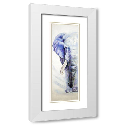 HALF HEAD COLORFUL ELEPHANT White Modern Wood Framed Art Print with Double Matting by Atelier B Art Studio