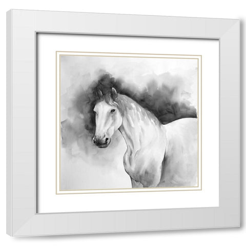 DOMINO White Modern Wood Framed Art Print with Double Matting by Atelier B Art Studio