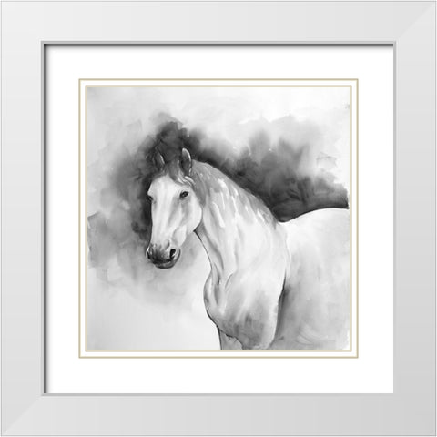 DOMINO White Modern Wood Framed Art Print with Double Matting by Atelier B Art Studio