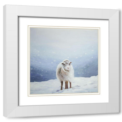 LONG HAIR SHEEP White Modern Wood Framed Art Print with Double Matting by Atelier B Art Studio