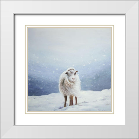 LONG HAIR SHEEP White Modern Wood Framed Art Print with Double Matting by Atelier B Art Studio