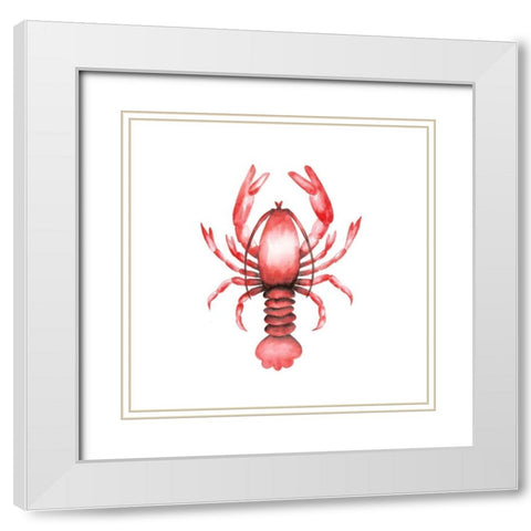 LOBSTER White Modern Wood Framed Art Print with Double Matting by Atelier B Art Studio