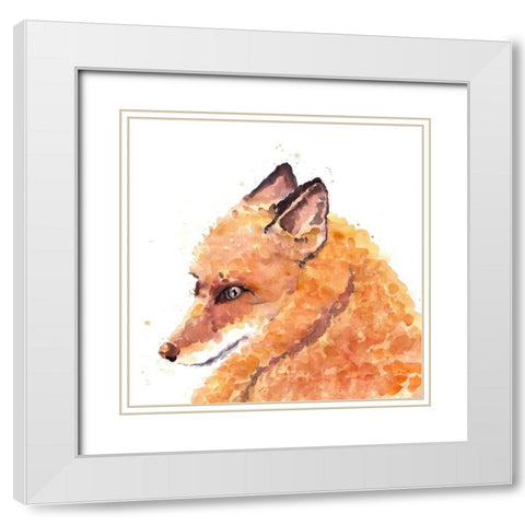 FOX White Modern Wood Framed Art Print with Double Matting by Atelier B Art Studio