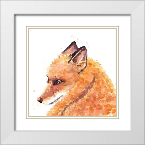 FOX White Modern Wood Framed Art Print with Double Matting by Atelier B Art Studio